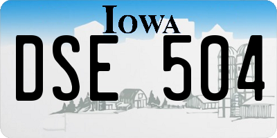 IA license plate DSE504