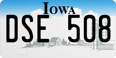 IA license plate DSE508