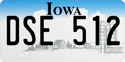 IA license plate DSE512