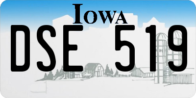 IA license plate DSE519