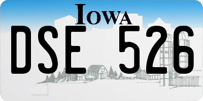 IA license plate DSE526