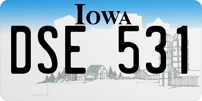 IA license plate DSE531
