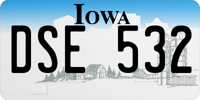 IA license plate DSE532