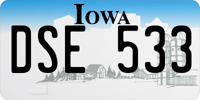IA license plate DSE533