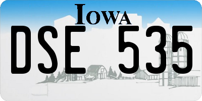 IA license plate DSE535