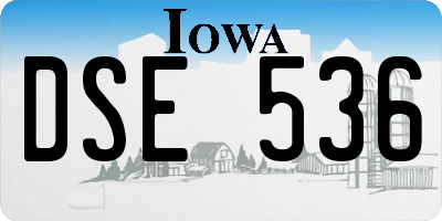 IA license plate DSE536
