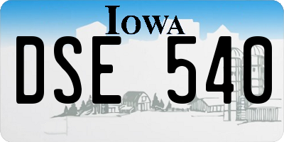 IA license plate DSE540