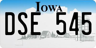 IA license plate DSE545