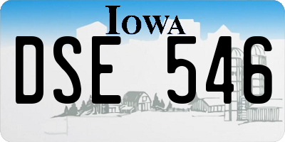 IA license plate DSE546