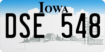 IA license plate DSE548