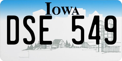 IA license plate DSE549