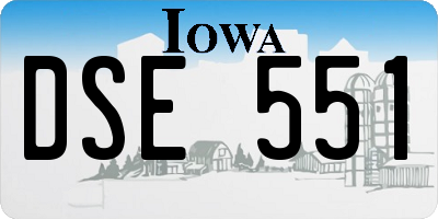 IA license plate DSE551