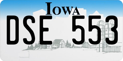 IA license plate DSE553