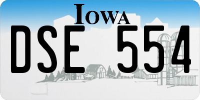 IA license plate DSE554