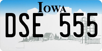 IA license plate DSE555