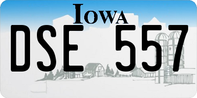 IA license plate DSE557