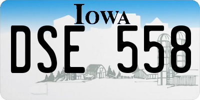 IA license plate DSE558