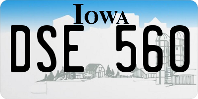 IA license plate DSE560