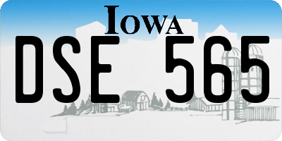 IA license plate DSE565