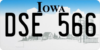 IA license plate DSE566