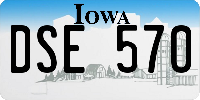 IA license plate DSE570