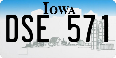IA license plate DSE571