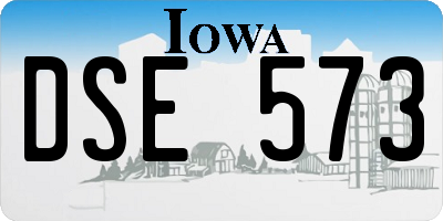 IA license plate DSE573