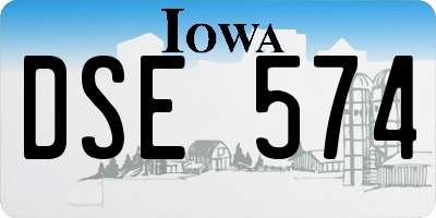 IA license plate DSE574