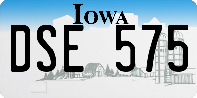 IA license plate DSE575