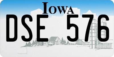 IA license plate DSE576