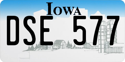 IA license plate DSE577
