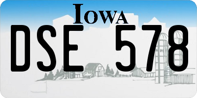 IA license plate DSE578