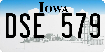 IA license plate DSE579