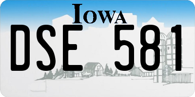 IA license plate DSE581