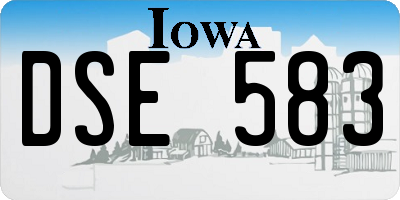 IA license plate DSE583