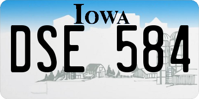 IA license plate DSE584