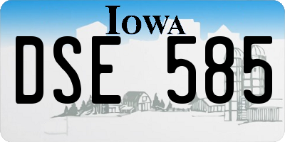 IA license plate DSE585