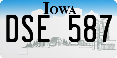 IA license plate DSE587