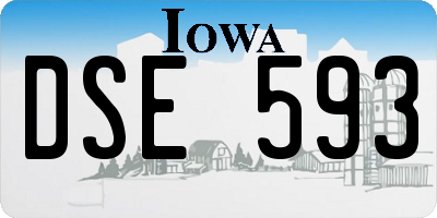 IA license plate DSE593
