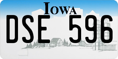 IA license plate DSE596