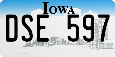 IA license plate DSE597