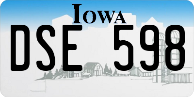 IA license plate DSE598