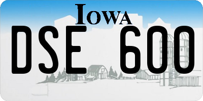 IA license plate DSE600