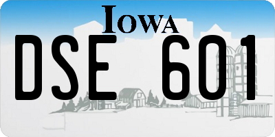 IA license plate DSE601