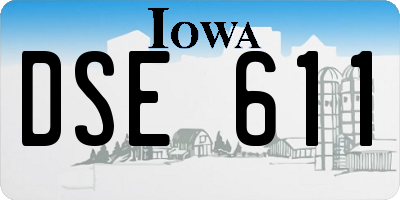 IA license plate DSE611