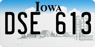 IA license plate DSE613