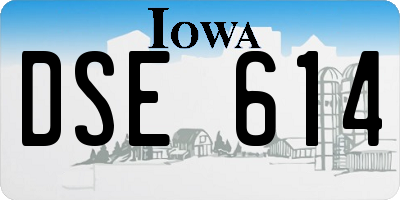 IA license plate DSE614