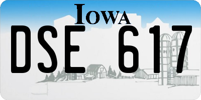 IA license plate DSE617