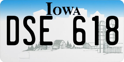 IA license plate DSE618