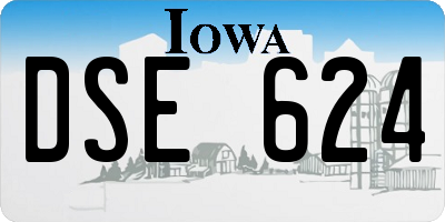IA license plate DSE624